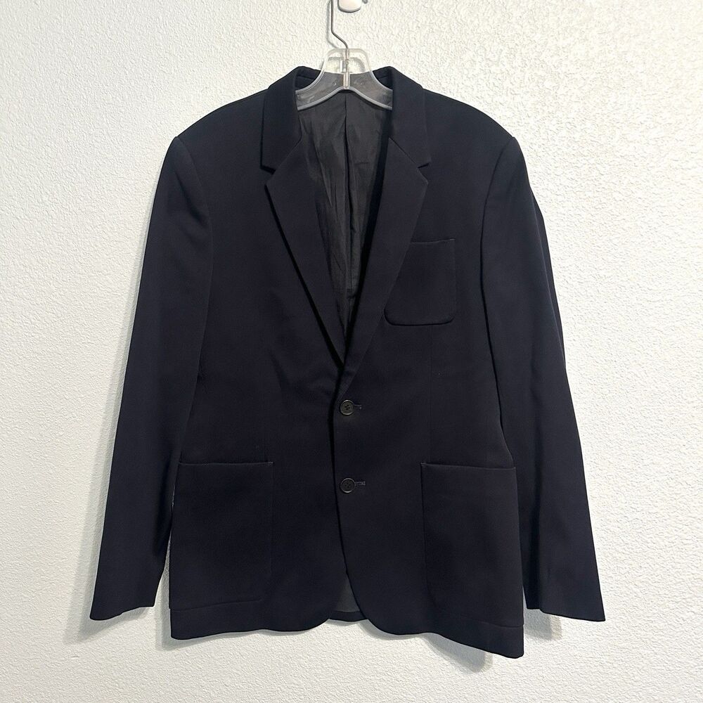 COS Blazer Sport Coat Jacket Mens Size 40R Navy Blue Cotton